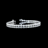 Lab-Grown 5.10 Carat Oval E-VS Diamond 14K White Gold Tennis Bracelet