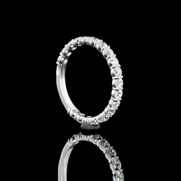 Lab-Grown 1.02 Carat Round E-VS1 Diamond 14K White Gold 3/4 Band Eternity Band