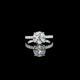 Lab-Grown 2.35 Carat Round E-VS2 Diamond 14K White Gold Hidden Halo Ring