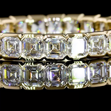 Lab-Grown 2.06 Carat Asscher E-VS1 Diamond 14K Yellow Gold Eternity Band Eternity Band