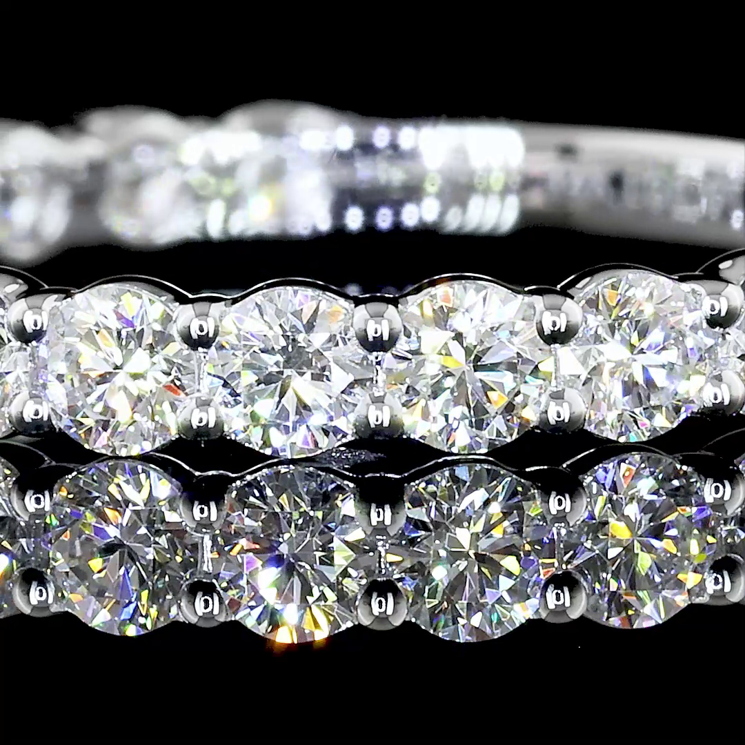 Lab-Grown 1.03 Carat Round E-VS Diamond 14K White Gold 3/4 Band Eternity Band