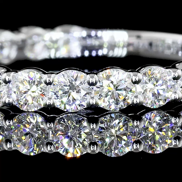 Lab-Grown 1.03 Carat Round F-VS1 Diamond 14K White Gold 3/4 Band Eternity Band