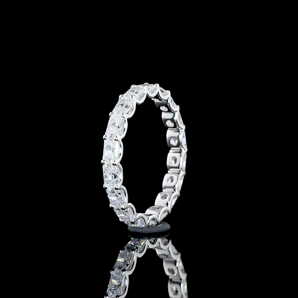 Lab-Grown 2.05 Carat Radiant E-VS Diamond 14K White Gold Eternity Band Eternity 
