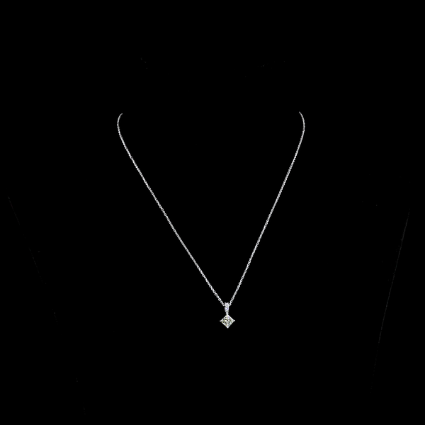 Lab-Grown 2.83 Carat Princess J-VVS2 Diamond 14K White Gold Pendant Pendant