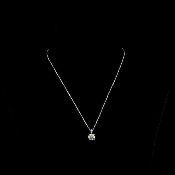 Lab-Grown 2.08 Carat Antique Cushion J-VS1 Diamond 14K White Gold Pendant Pendan