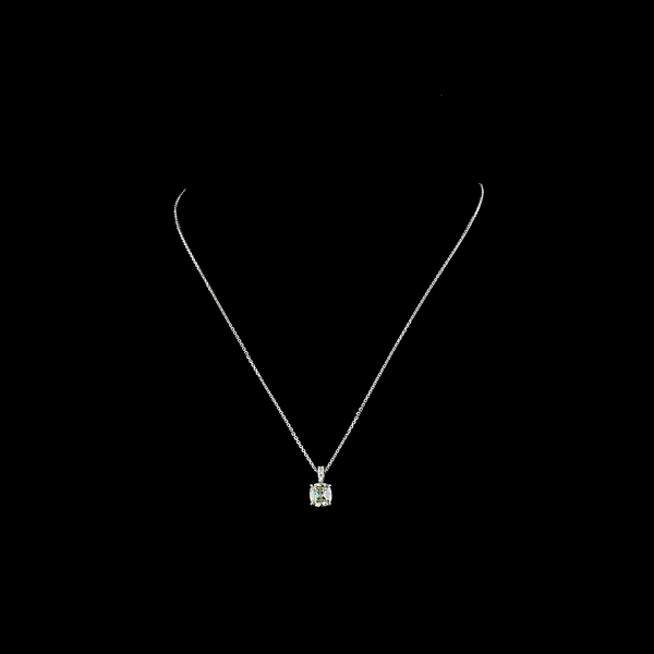 Lab-Grown 1.65 Carat Square Antique Cushion J-VS1 Diamond 14K White Gold Pendant
