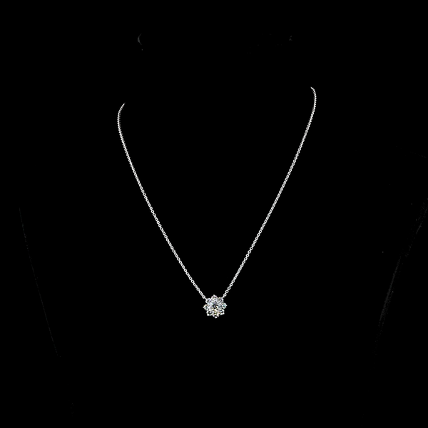 Lab-Grown 1.16 Carat Round E-VS1 Diamond 14K White Gold Pendant Pendant