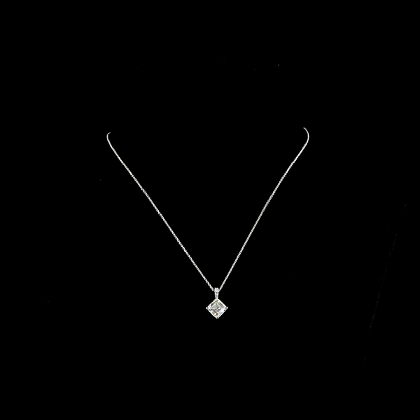 Lab-Grown 2.87 Carat Asscher I-VS1 Diamond 14K White Gold Pendant Pendant