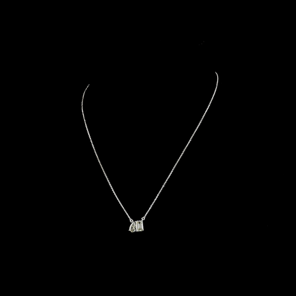 Lab-Grown 1.68 Carat MIX I-VS1 Diamond 14K White Gold Toi Et Moi Pendant