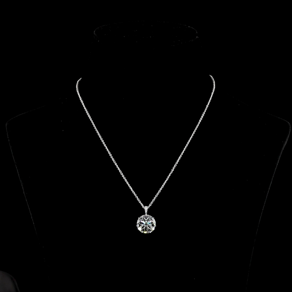 Lab-Grown 4.79 Carat Rose Cut F-VS1 Diamond 14K White Gold Pendant Pendant