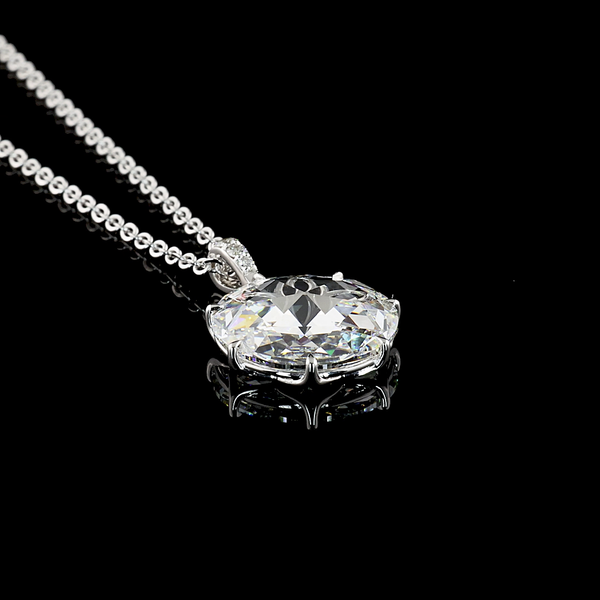 Lab-Grown 4.79 Carat Rose Cut F-VS1 Diamond 14K White Gold Pendant Pendant