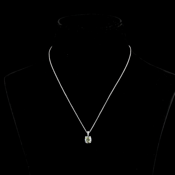 Lab-Grown 2.12 Carat Antique Cushion J-VS2 Diamond 14K White Gold Pendant Pendan
