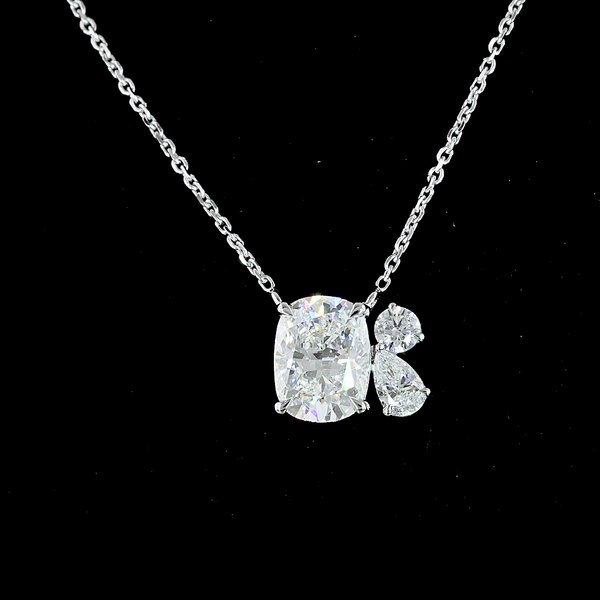 Lab-Grown 2.12 Carat MIX G-VS1 Diamond 14K White Gold Pendant Pendant