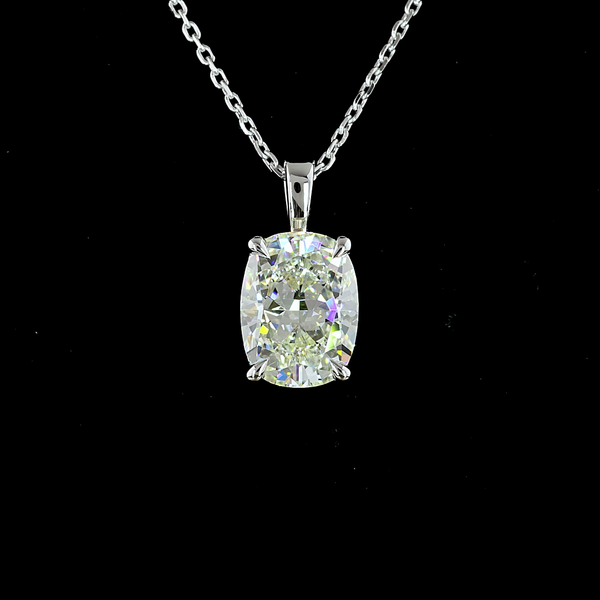 Lab-Grown 2.03 Carat Cushion Brilliant H-VS1 Diamond 14K White Gold Solitaire Pendant