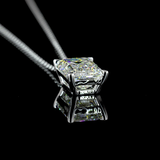 Lab-Grown 3.92 Carat Emerald G-VS1 Diamond 14K White Gold Solitaire Pendant