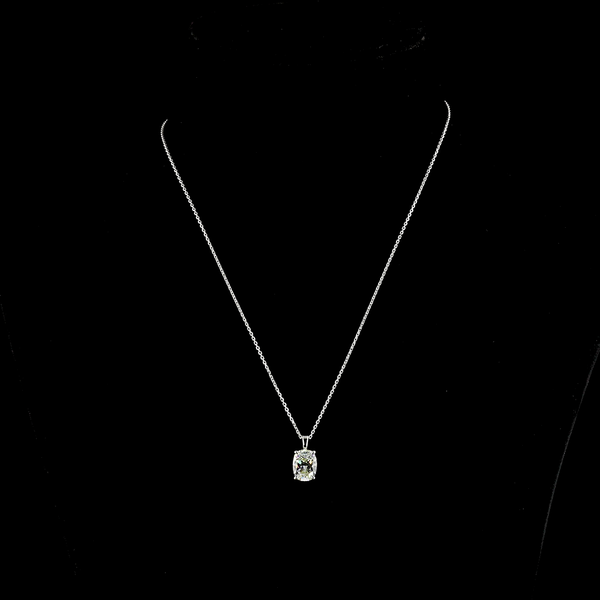 Lab-Grown 2.51 Carat Cushion Brilliant H-VS1 Diamond 14K White Gold Solitaire Pendant