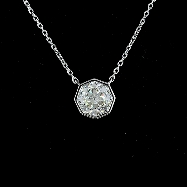 Lab-Grown 1.08 Carat Octagon Nova E-VS2 Diamond 14K White Gold Solitaire Pendant