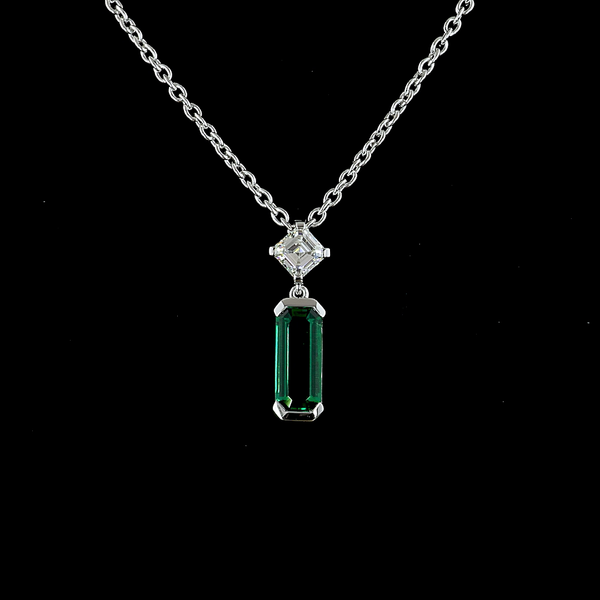 Lab-Grown 1.56 Carat MIX -VS2 Diamond 14K White Gold Pendant Pendant