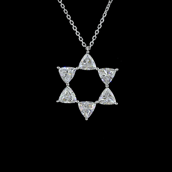Lab-Grown 1.89 Carat Triangle E-VS Diamond 14K White Gold Pendant Pendant