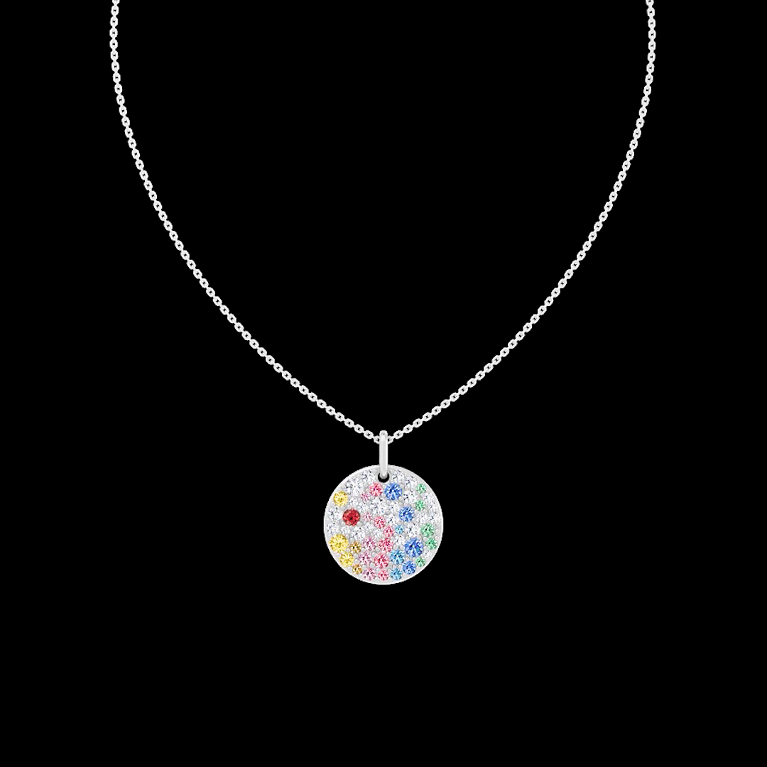 Lab-Grown 4.88 Carat Round - Diamond 14K White Gold Special Pendant