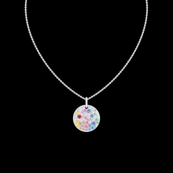 Lab-Grown 4.88 Carat Round - Diamond 14K White Gold Special Pendant