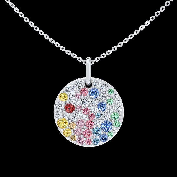 Lab-Grown 4.88 Carat Round - Diamond 14K White Gold Special Pendant