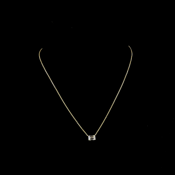 Lab-Grown 1.05 Carat Emerald - Diamond 14K Yellow Gold Pendant Pendant