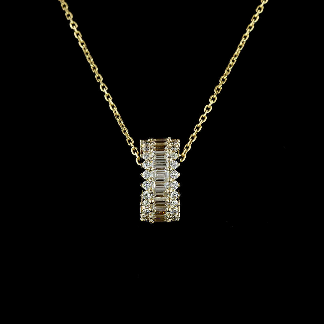 Lab-Grown 1.25 Carat MIX - Diamond 14K Yellow Gold Pendant Pendant