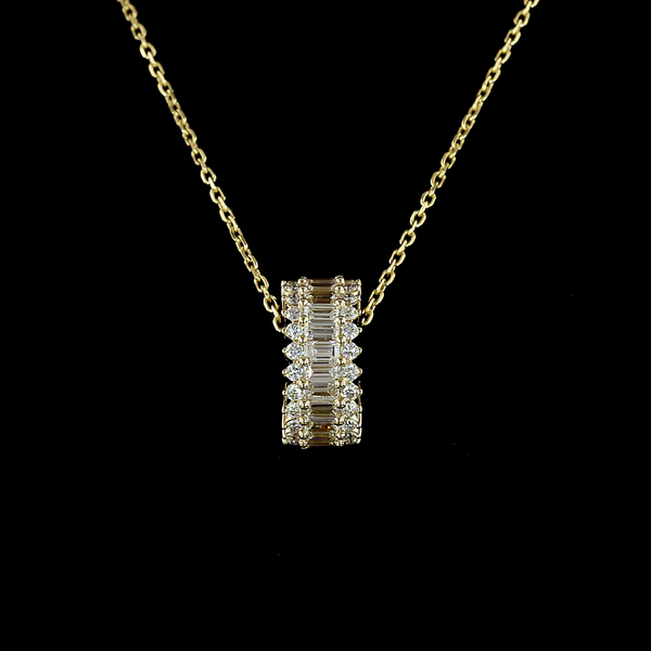 Lab-Grown 1.25 Carat MIX - Diamond 14K Yellow Gold Pendant Pendant
