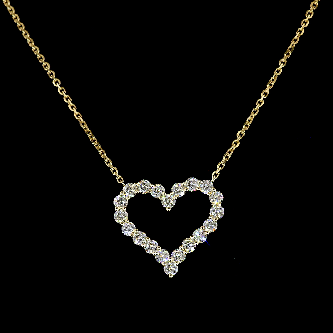 Lab-Grown 0.92 Carat Round E-VS Diamond 14K Yellow Gold Symbol Pendant