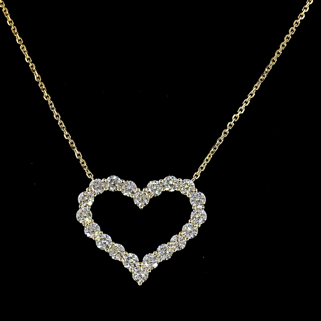 Lab-Grown 1.94 Carat Round F-VS1 Diamond 14K Yellow Gold Symbol Pendant