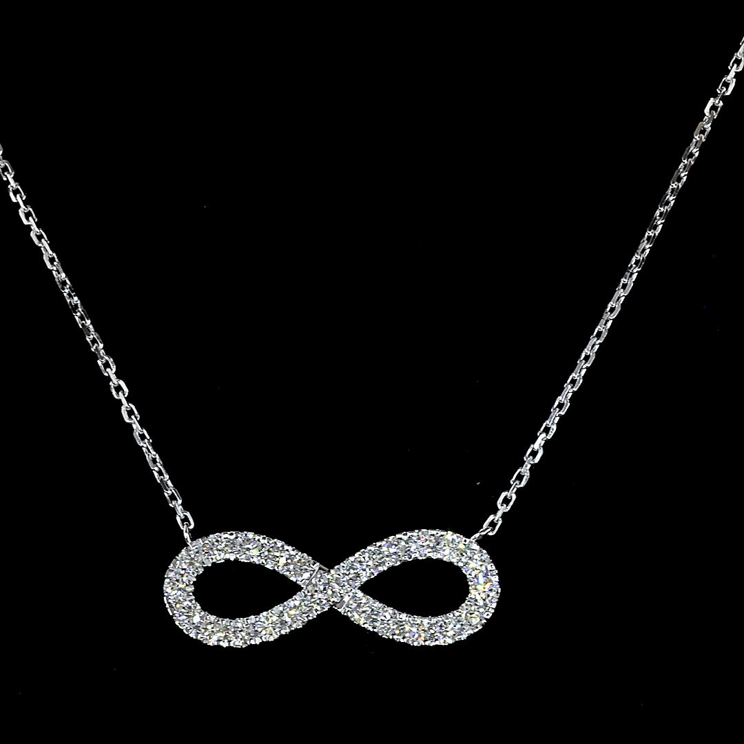 Lab-Grown 0.46 Carat Round E-VS Diamond 14K White Gold Symbol Pendant