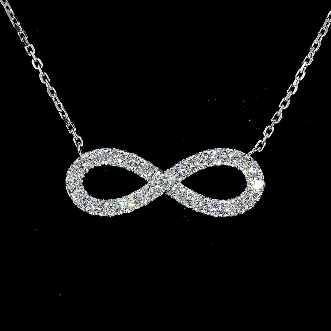 Lab-Grown 0.46 Carat Round E-VS Diamond 14K White Gold Symbol Pendant