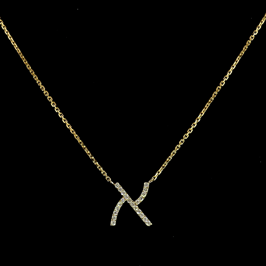 Lab-Grown 0.1 Carat Round E-F-VS1 Diamond 14K Yellow Gold Hebrew Aleph Pendant