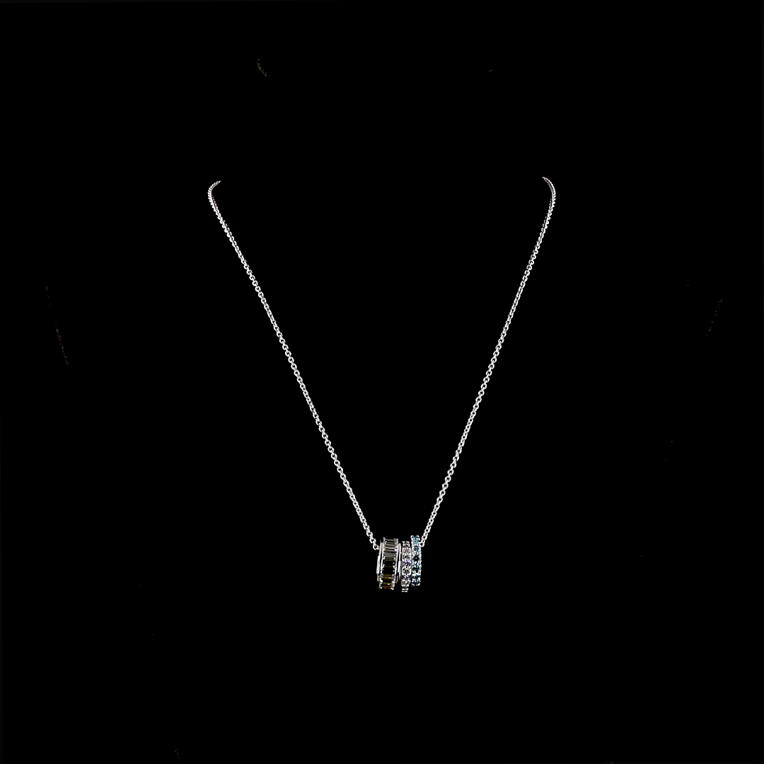 Lab-Grown 5.21 Carat  E-F-VS1 Diamond 14K White Gold Pendant