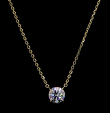 Lab-Grown 2.09 Carat Round E-VS2 Diamond 14K Yellow Gold Solitaire Pendant