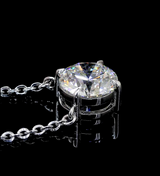 Lab-Grown 3.05 Carat Round D-VVS2 Diamond 14K White Gold Solitaire Pendant