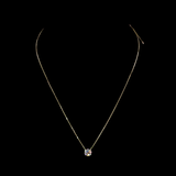 Lab-Grown 1.02 Carat Round E-VS2 Diamond 14K Yellow Gold Solitaire Pendant