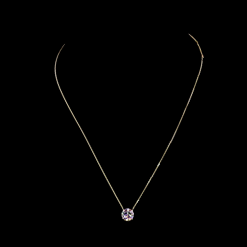 Lab-Grown 2.00 Carat Round D-VS1 Diamond 14K Yellow Gold Solitaire Pendant