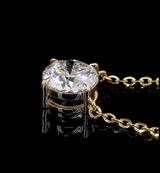 Lab-Grown 2.08 Carat Round D-VS1 Diamond 14K Yellow Gold Solitaire Pendant