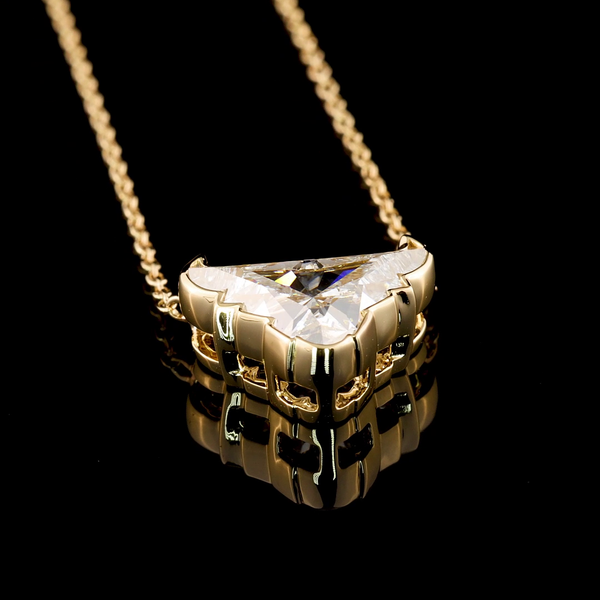 Lab-Grown 1.62 Carat BULL F-VVS2 Diamond 14K Yellow Gold Symbol Pendant