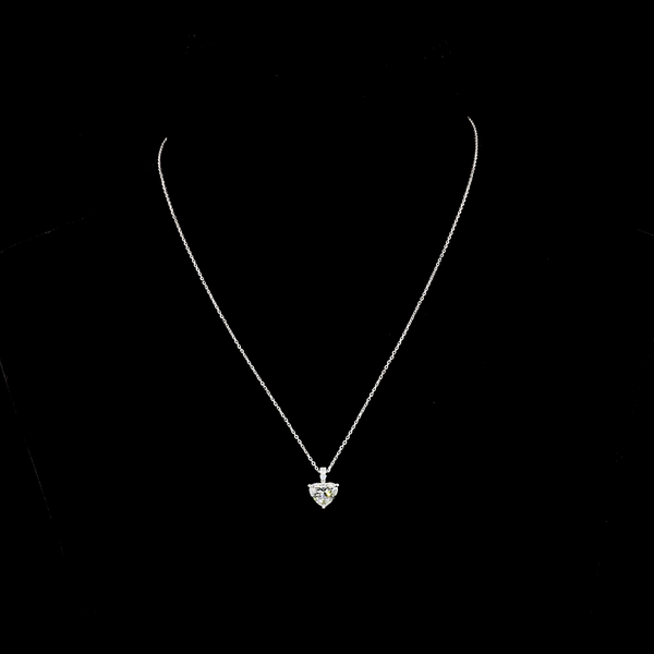 Lab-Grown 1.54 Carat Heart E-VVS2 Diamond 14K White Gold Solitaire Pendant