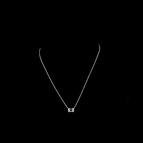 Lab-Grown 2.01 Carat Emerald E-VS1 Diamond 14K White Gold Solitaire Pendant