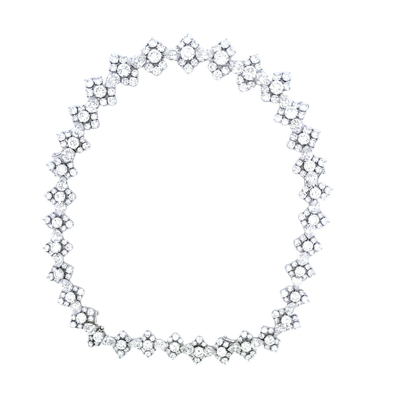 Harry Winston 83.00 Carat Round  and Pear Shape Diamond Platinum Cluster Necklace