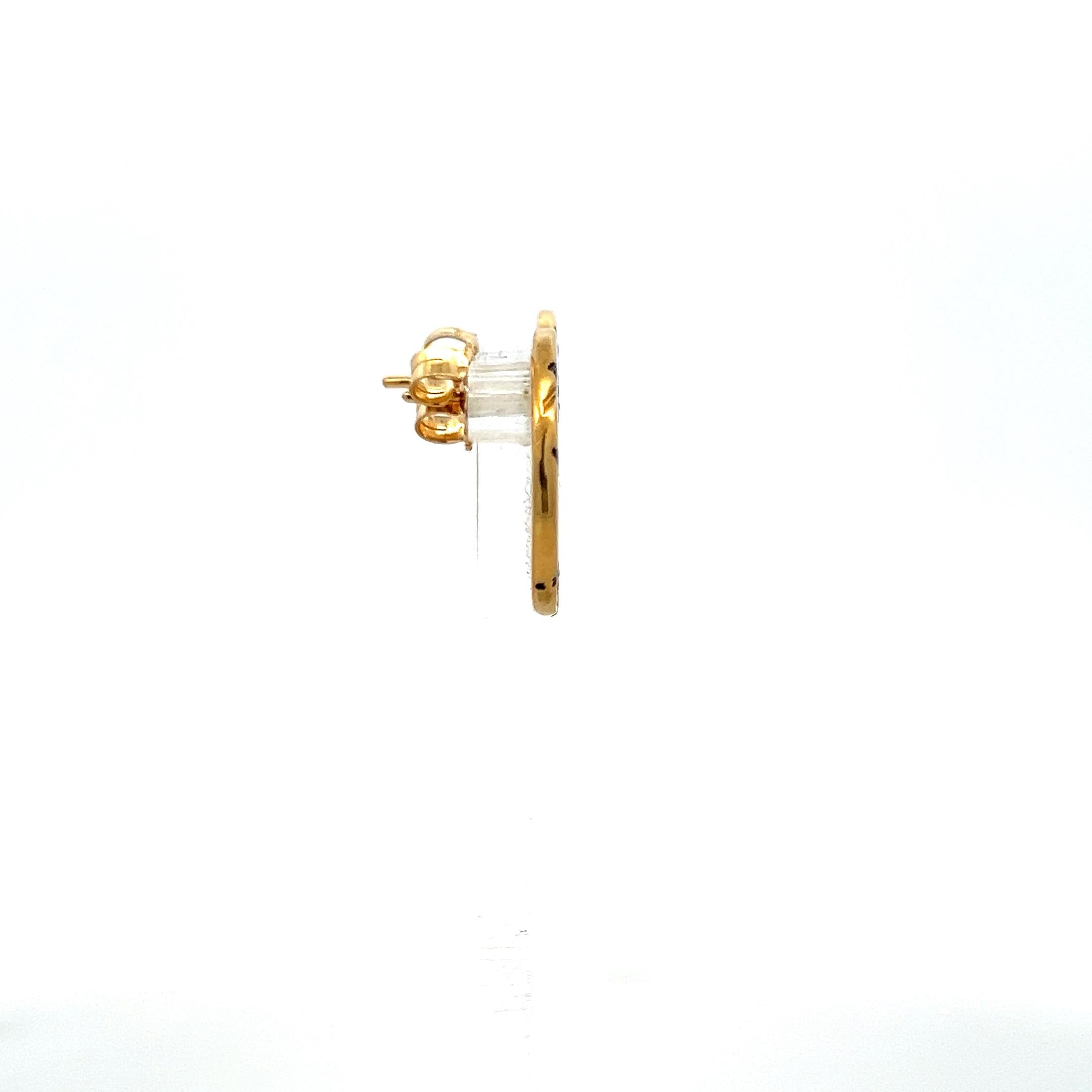 Vintage 18K Yellow Gold Stud Earrings with 0.28 Carat Round G-VS Diamonds
