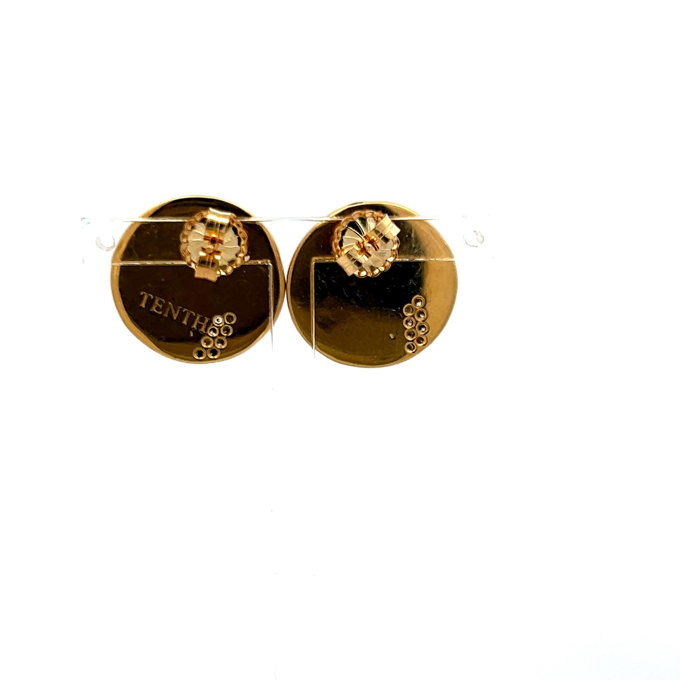 Vintage 18K Yellow Gold Stud Earrings with 0.28 Carat Round G-VS Diamonds