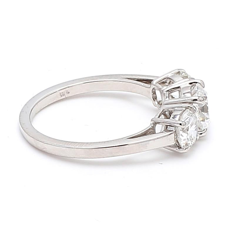Tiffany and Co 2.02 Carat Round Brilliant Diamond Platinum Three-Stone Ring