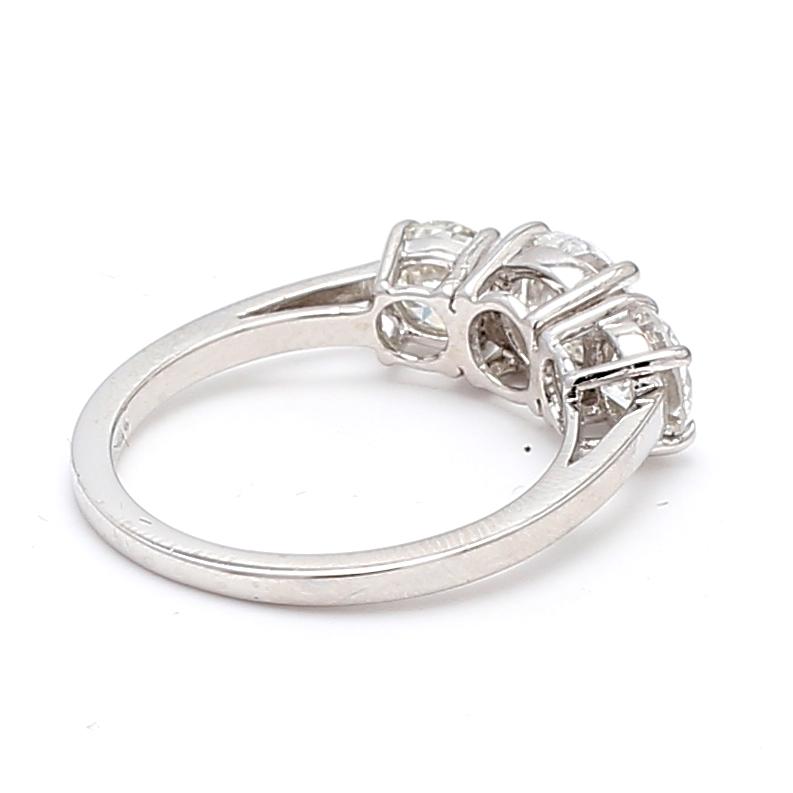 Tiffany and Co 2.02 Carat Round Brilliant Diamond Platinum Three-Stone Ring