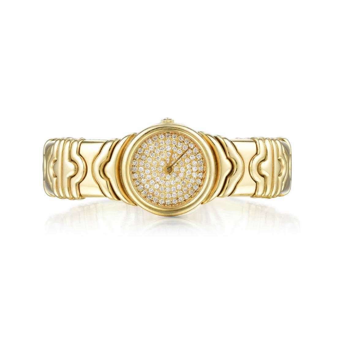 1.32 Carat Round Brilliant G VS1 Diamond 18 Karat Yellow Gold Wrist Watches