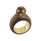 Vintage 6.70 Grams Boivin Wood 18 Karat Yellow Gold Cocktail Ring